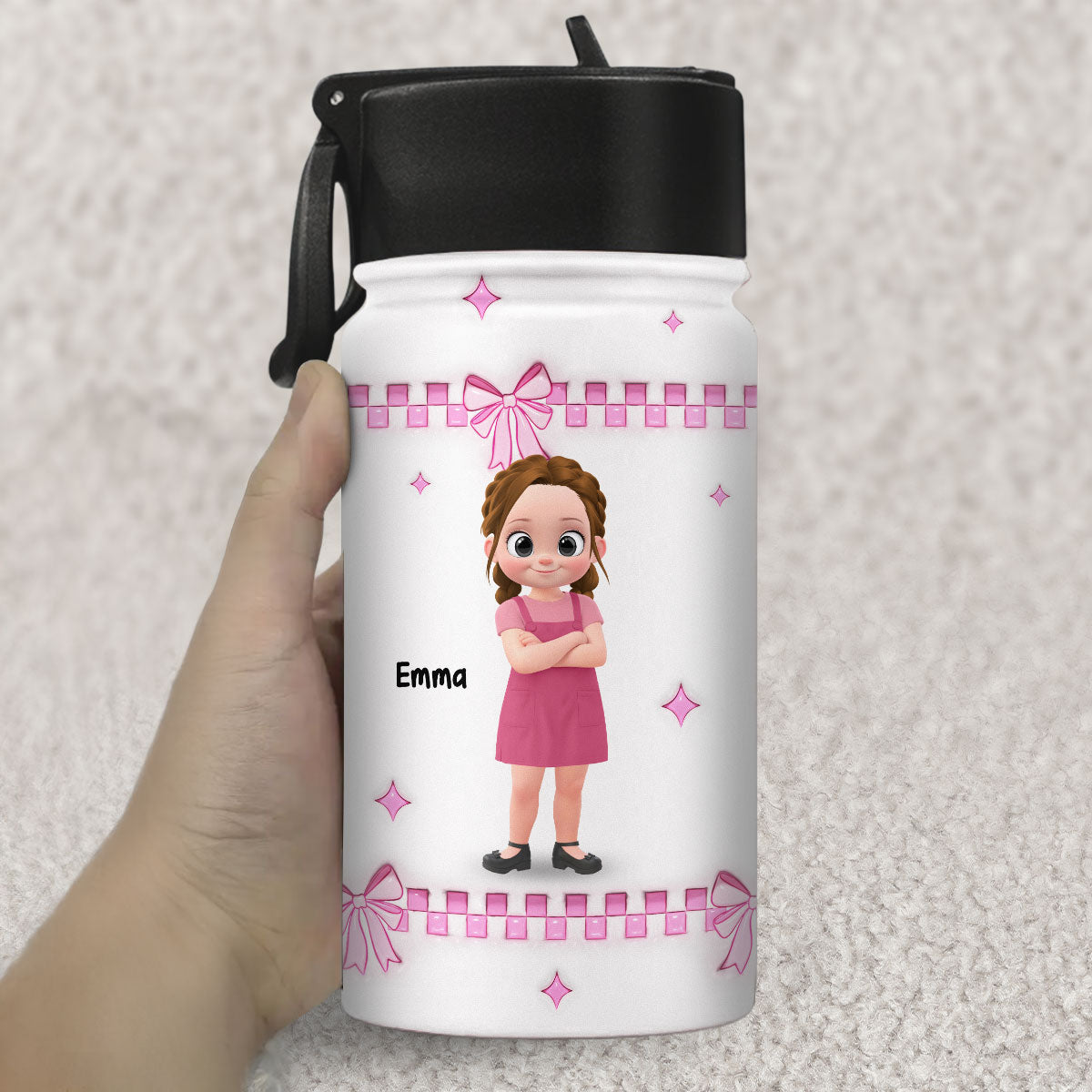 Color Pop Kids - Personalized Custom 3D Inflated Effect Kids Water Bottle