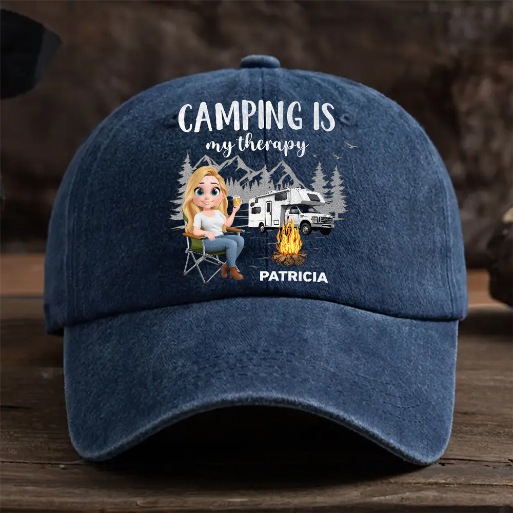 Life Is Better Around A Campfire - Personalized Custom Vintage Washed Denim Cap