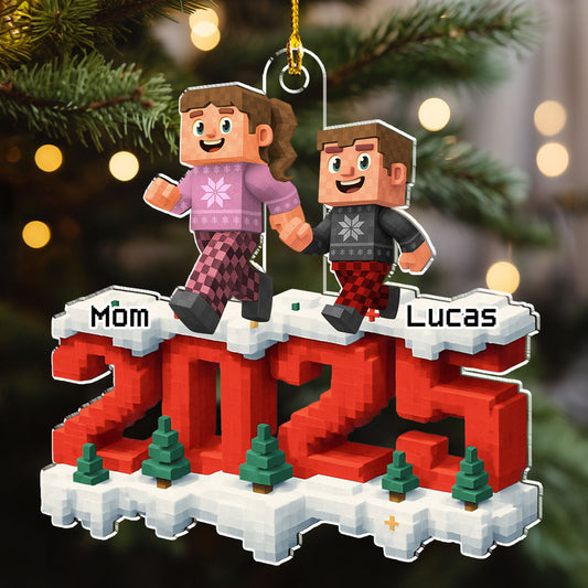 Just Us In This Year - Personalized Custom 3D Effect Acrylic Ornament