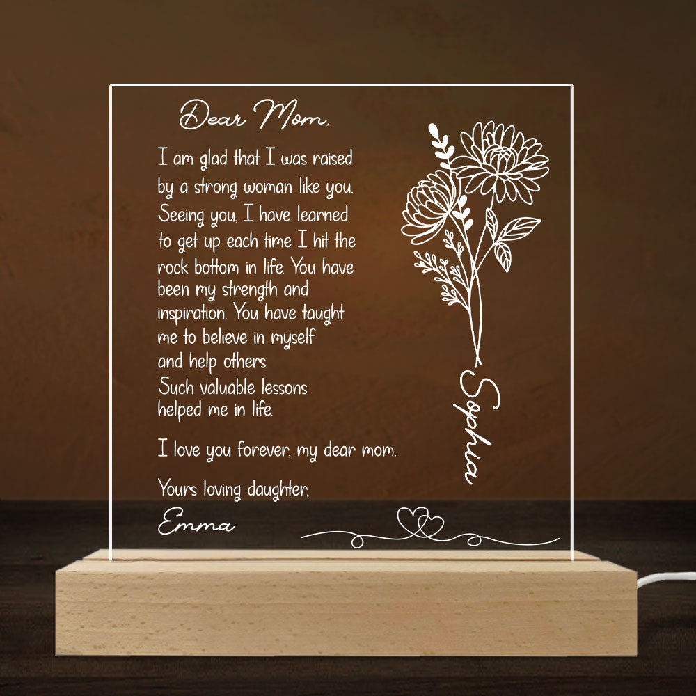 Hand Written Letter Gift For Mom - Personalized Custom LED Light