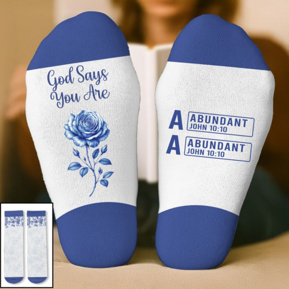 God Says I Am - Personalized Custom Crew Socks