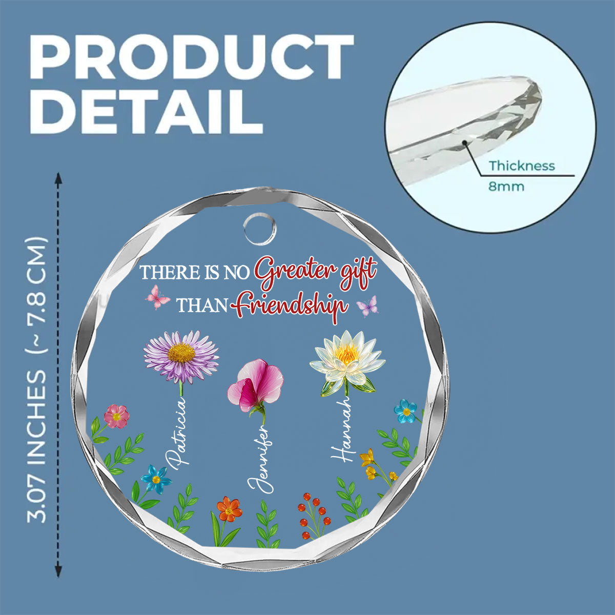 Greatest Friendship - Personalized Custom Glass Ornament