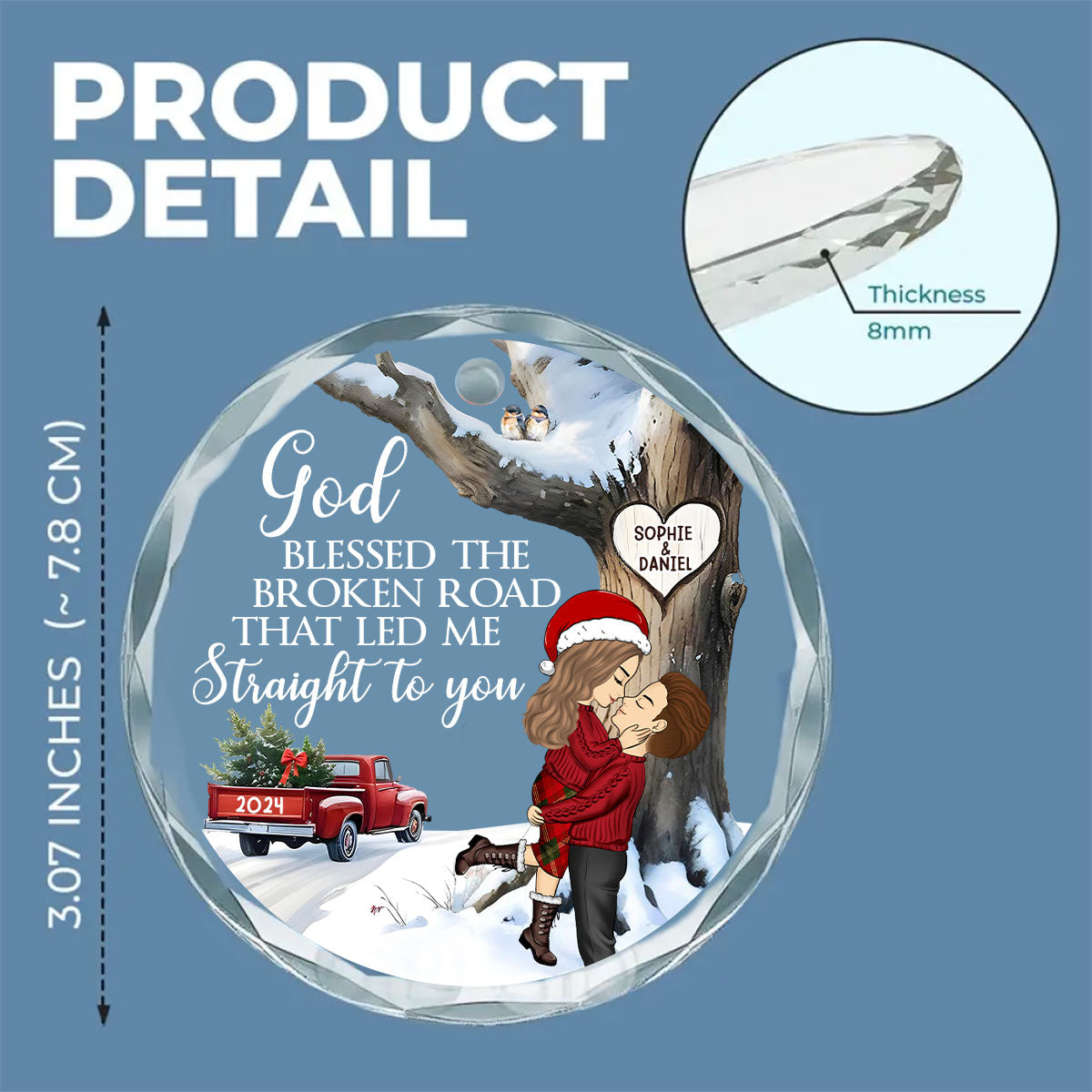 Have Yourself A Married Little Christmas - Personalized Custom Glass Ornament