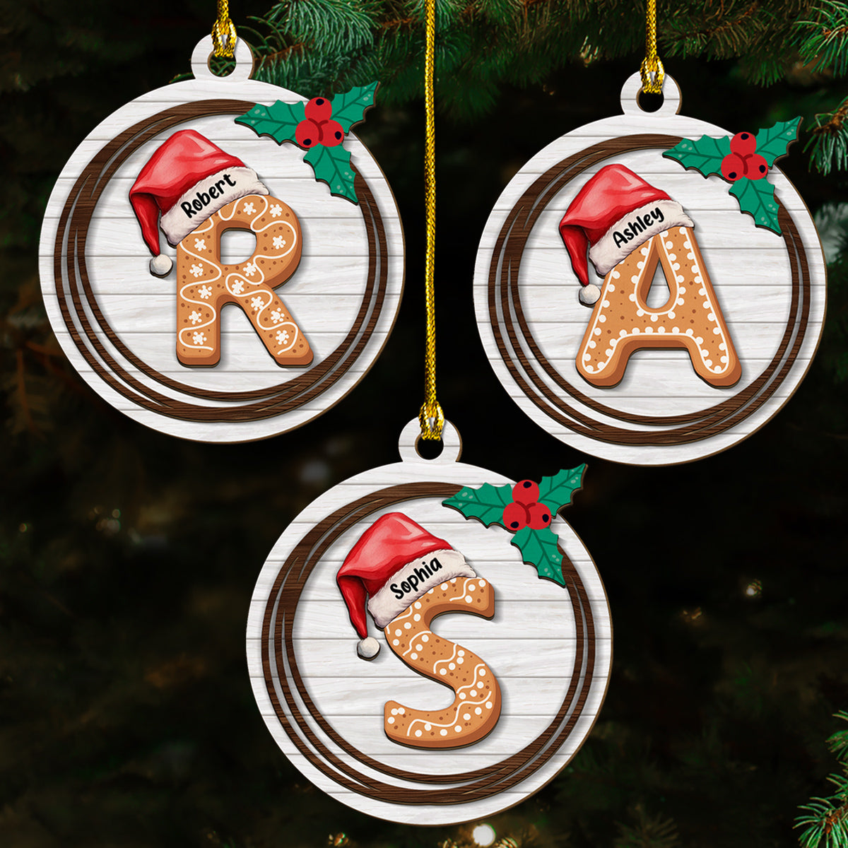 Name Letter - Personalized Custom 2-Layered Wood Ornament