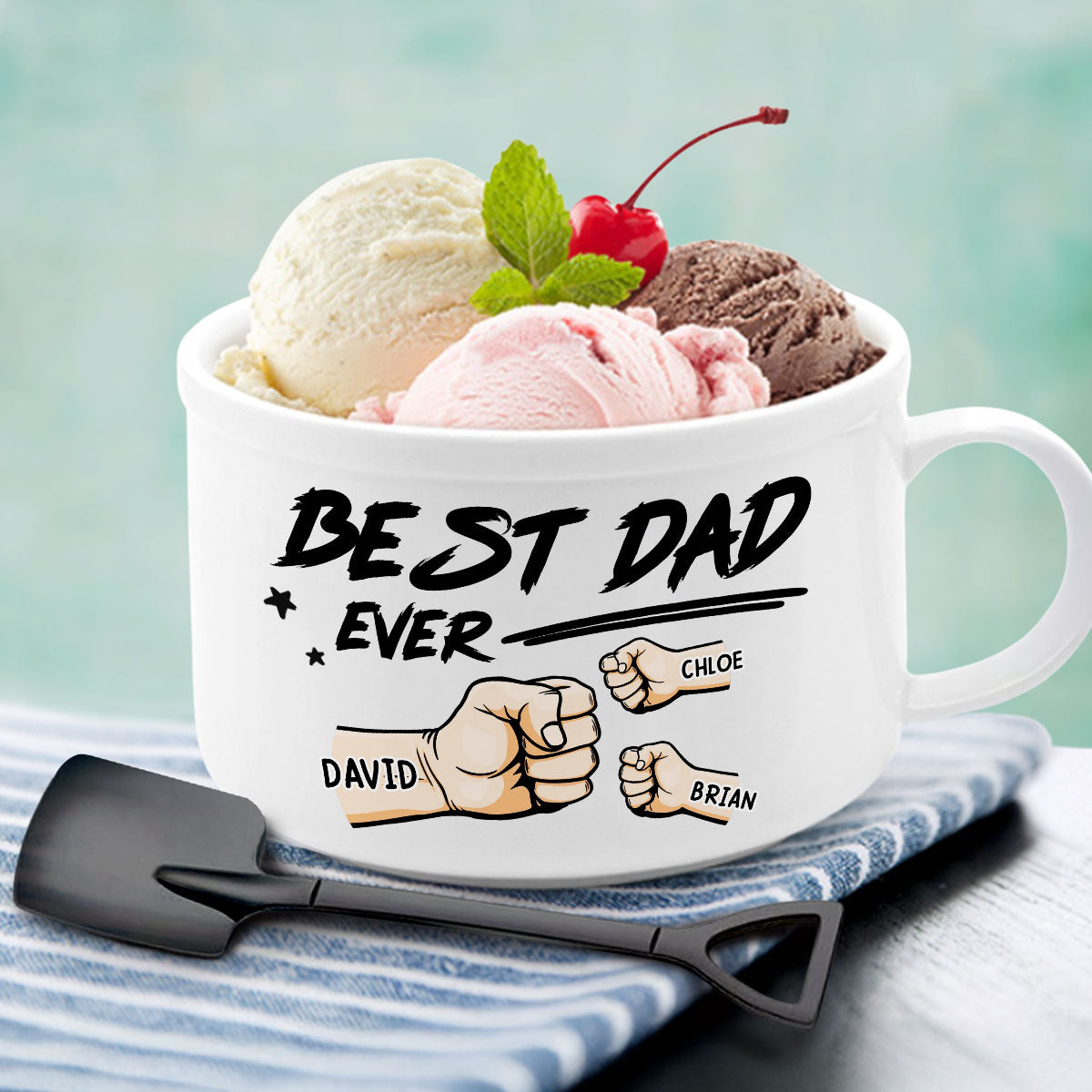 Best Dad Ever - Personalized Custom Ceramic Bowl