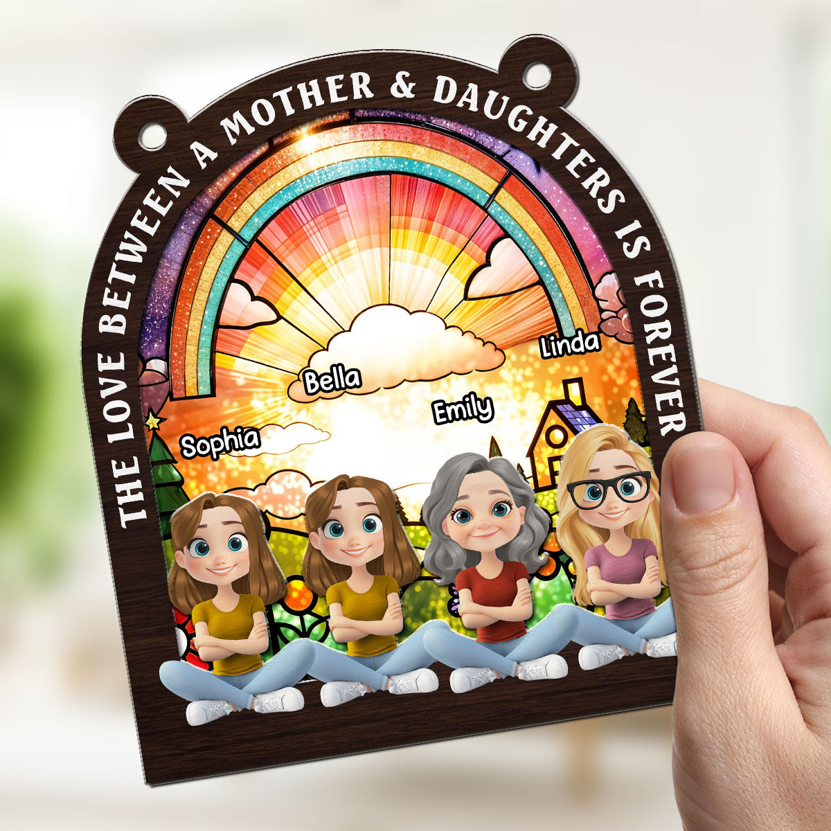 The Love Between Mother And Daughters - Personalized Custom Suncatcher