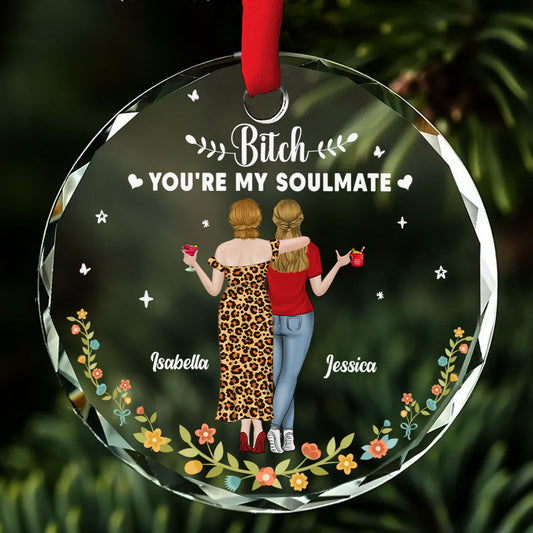 You Are My Soul Mate - Personalized Custom Glass Ornament