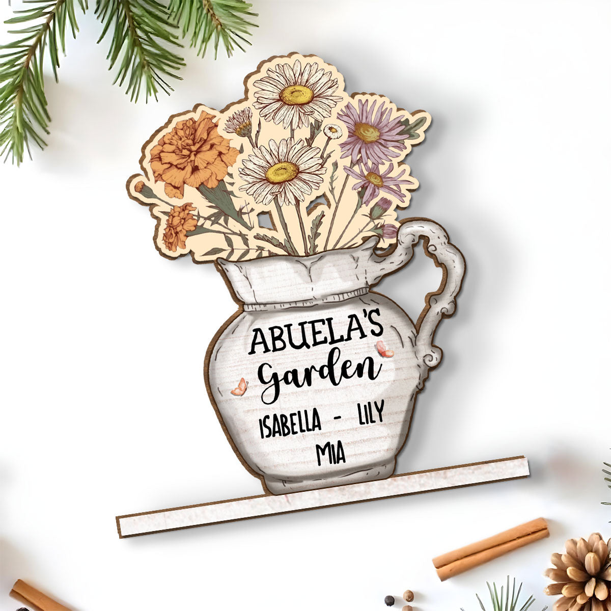 Our Love Grows With You - Personalized Custom 2-Layer Wood Plaque With Flat Base