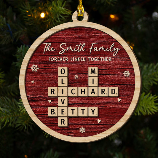 Family Is Forever Linked Love - Personalized Custom 2-Layered Wood Ornament