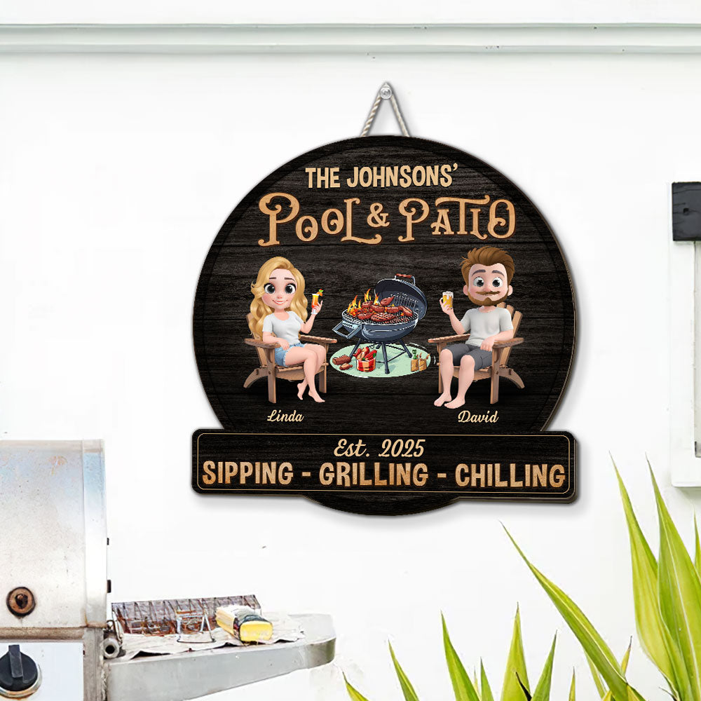 We At Pool And Patio - Personalized Custom Wood Sign