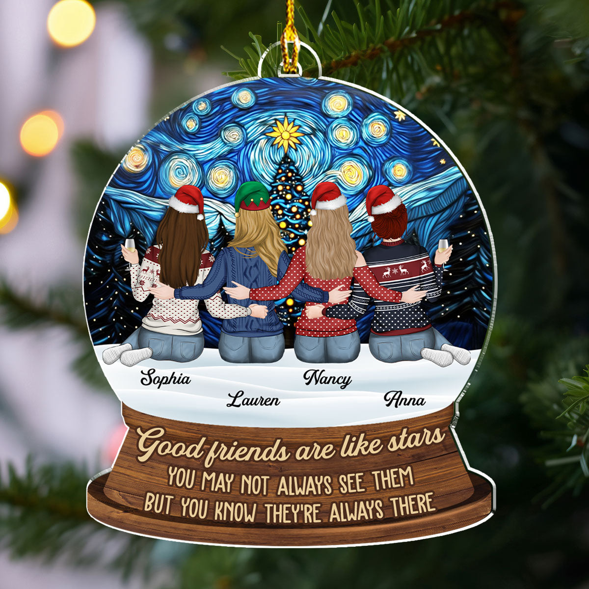 Good Friends Are Like Stars - Personalized Custom Acrylic Ornament