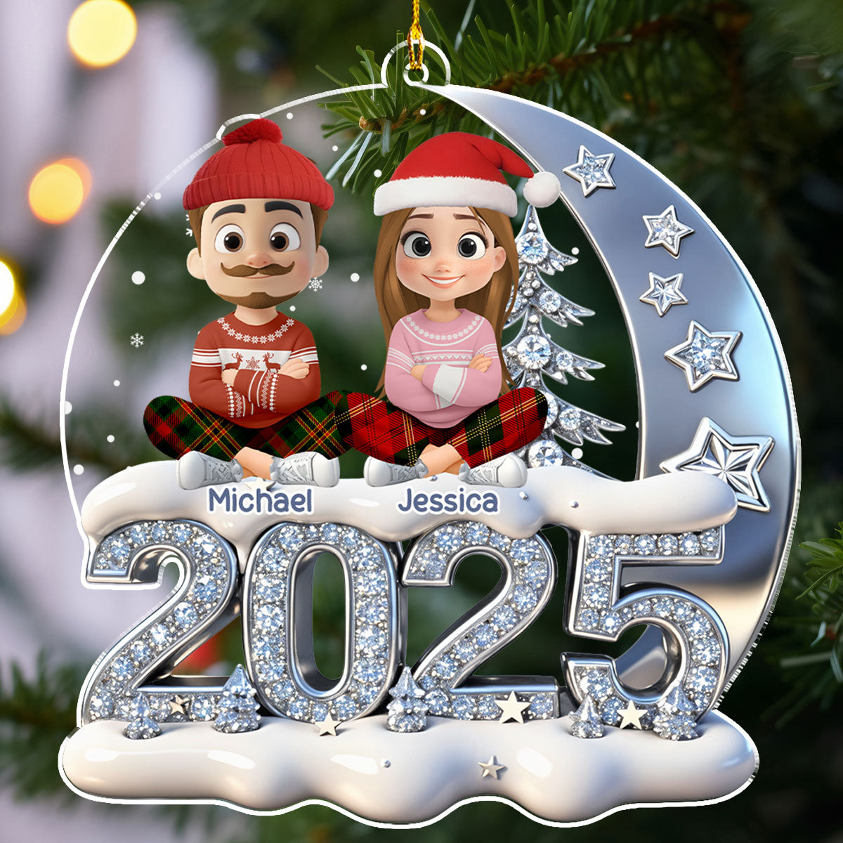 Beside You - Personalized Custom 3D Effect Acrylic Ornament