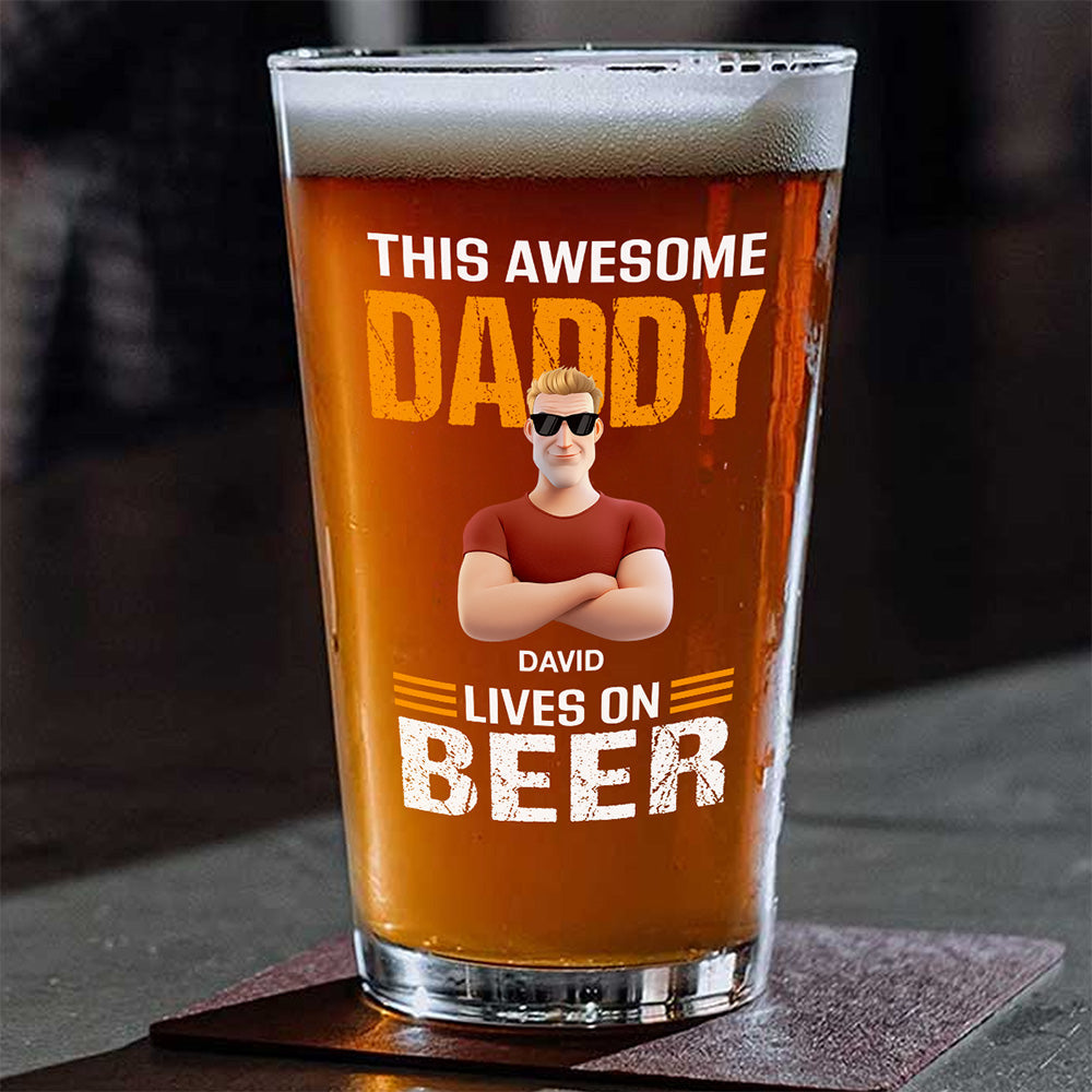 This Awesome Dad - Personalized Custom Beer Glass