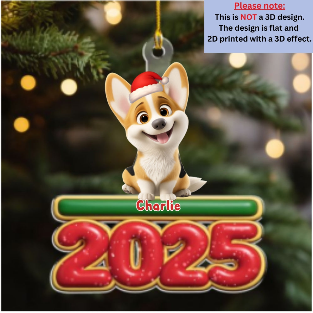 My Dog Is Here - Personalized Custom Acrylic Ornament