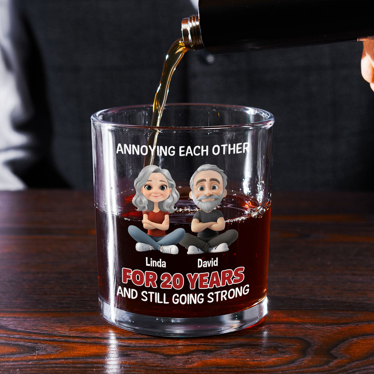 Annoying For Years Couple - Personalized Custom Whiskey Glass