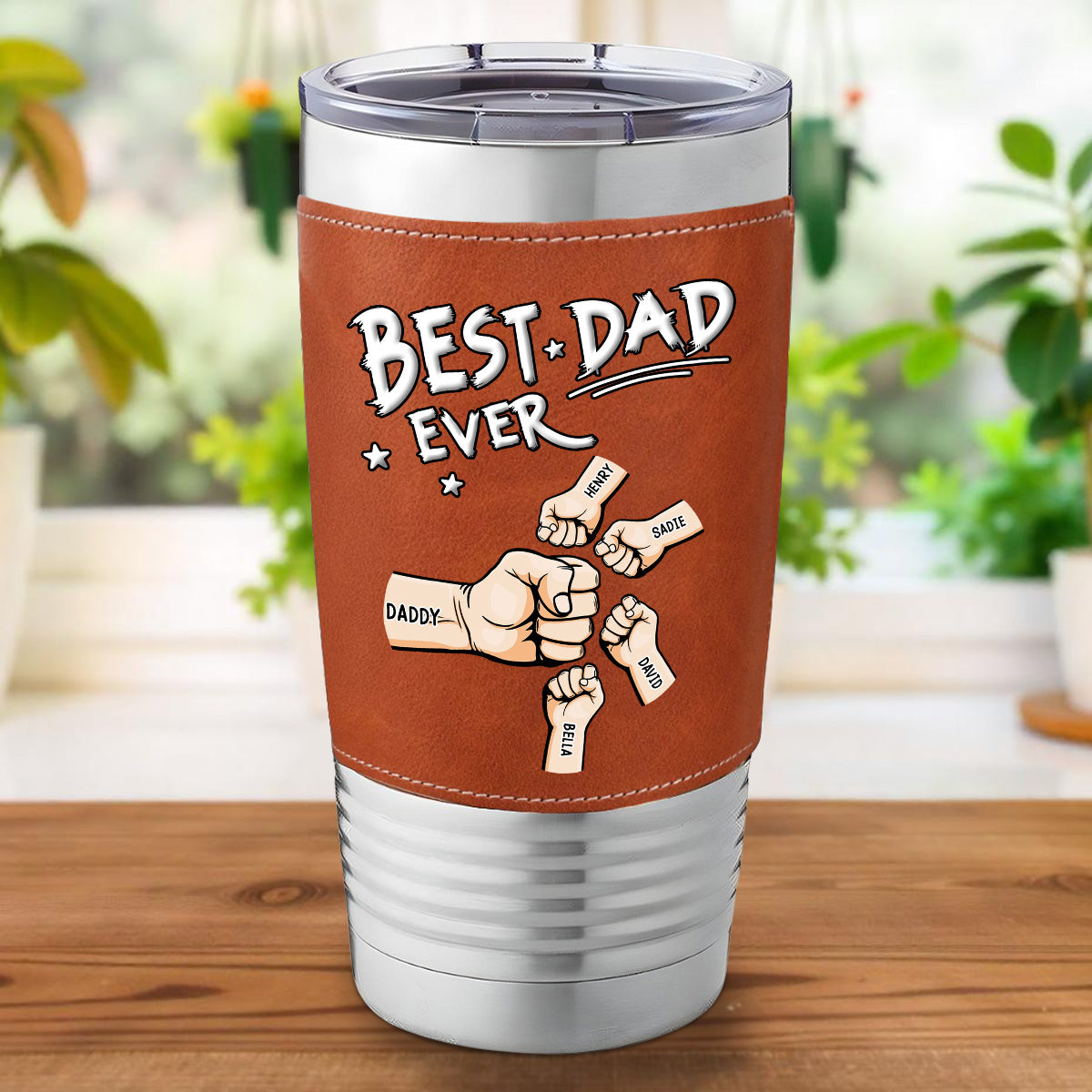 Best Dad - Personalized Custom Leather Tumbler