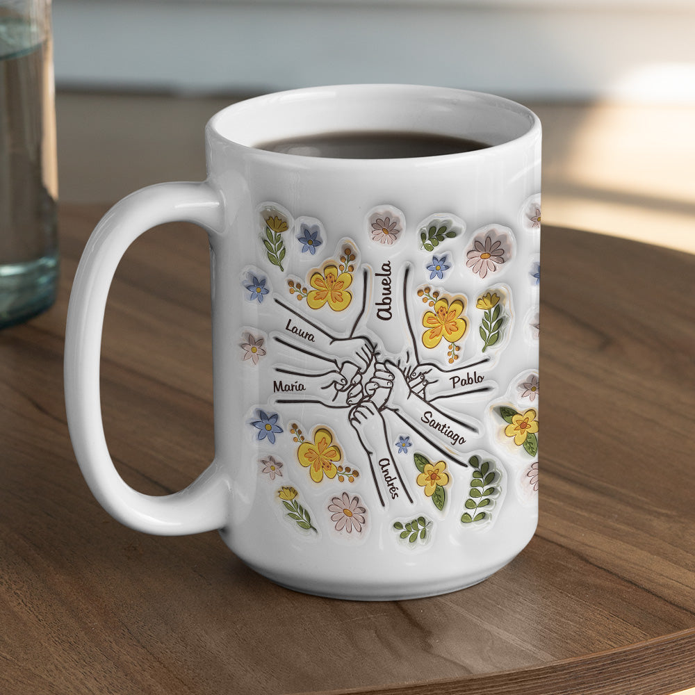 Tú Sostienes Nuestras Manos, También Nuestros Corazones - Taza Personalizada con Efecto Inflado 3D