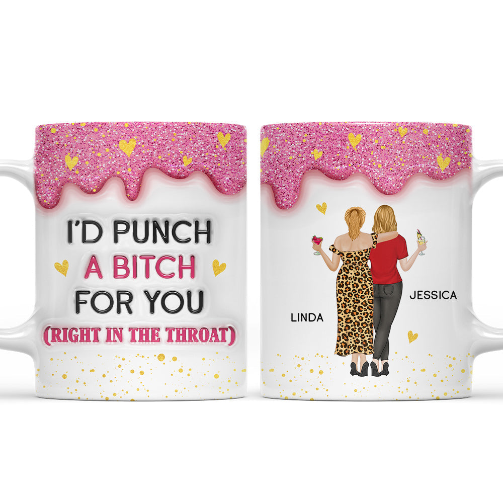 Twinkle Bestie Glitter - Personalized Custom 3D Inflated Effect Mug