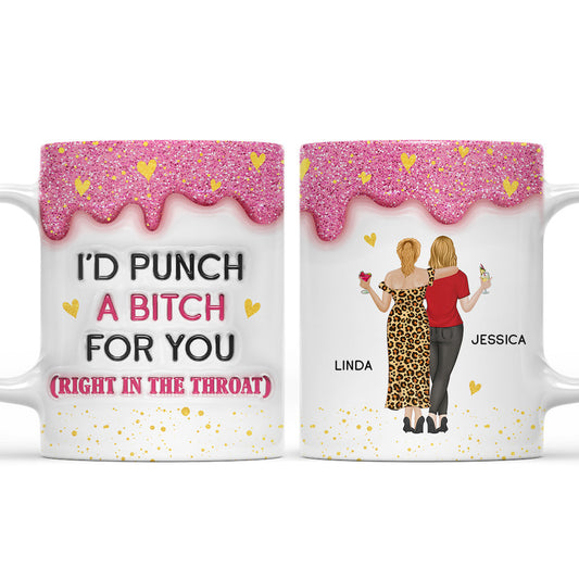 Twinkle Bestie Glitter - Personalized Custom 3D Inflated Effect Mug