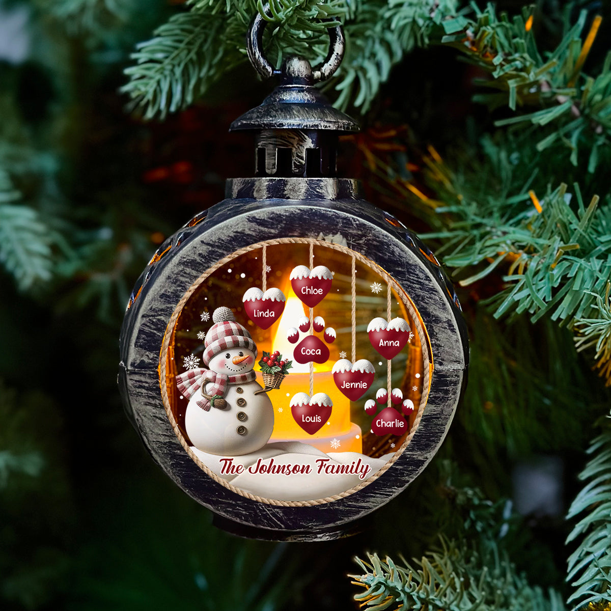 Sweet Heart Version 2 - Personalized Custom Christmas Lantern