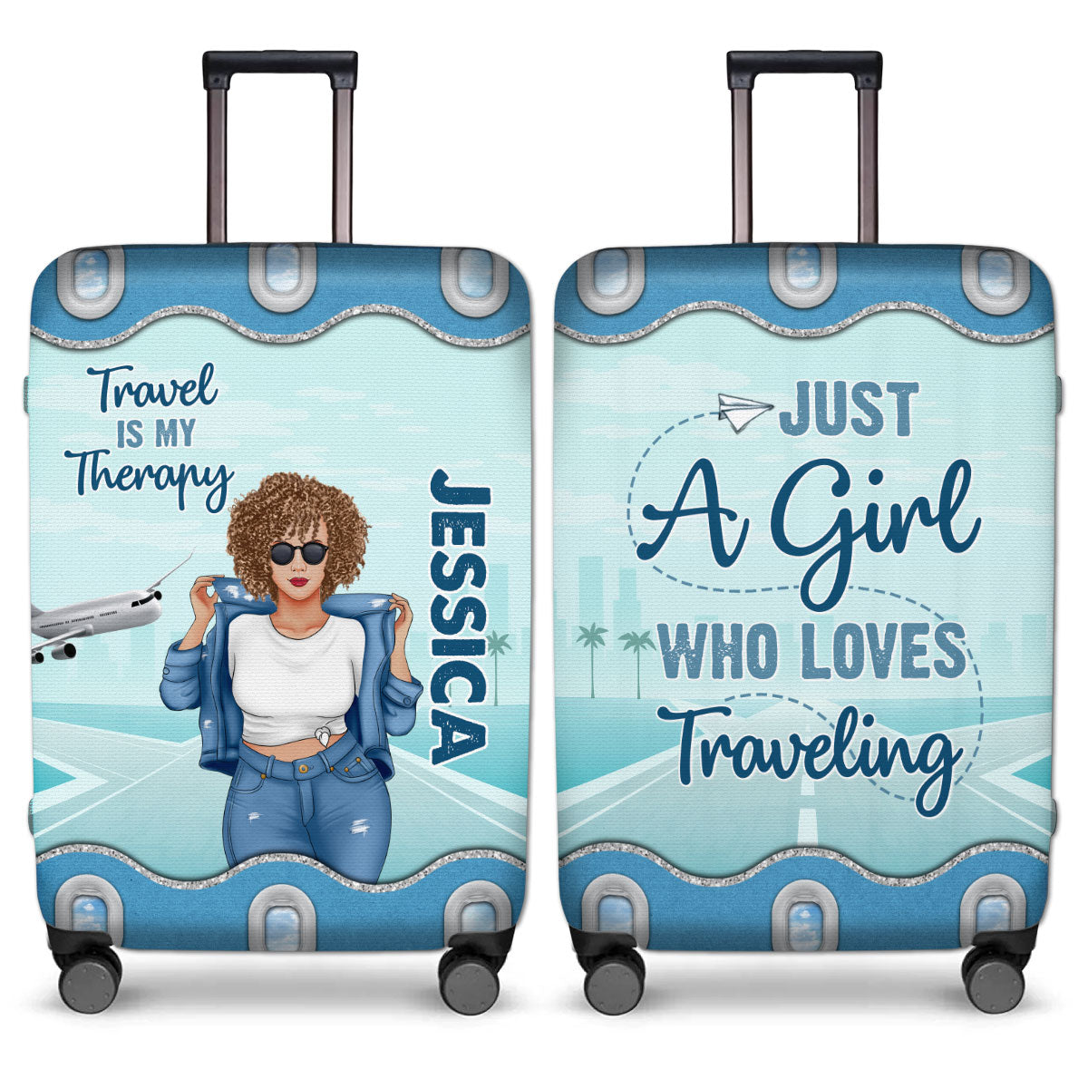The Sky Is Calling And I Must Go - Personalized Custom Luggage Cover