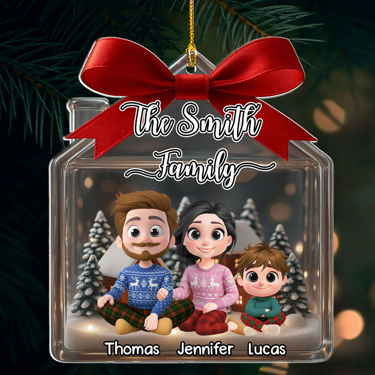 Family Home Sweet Home - Personalized Custom Acrylic Ornament