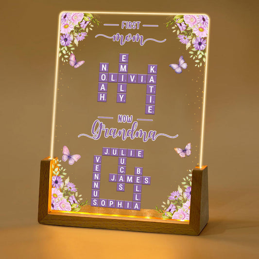 Now Grandma - Personalized Custom Plaque With Walnut Base