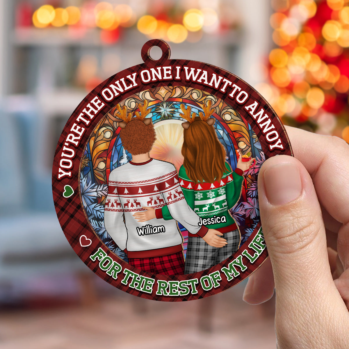 Congrats On Being My Husband - Personalized Custom Suncatcher Ornament