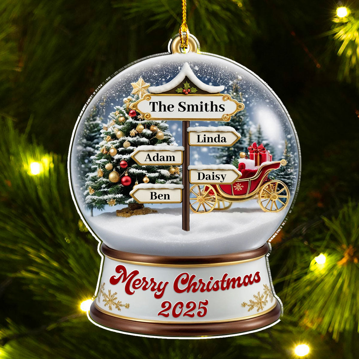 Family Love Christmas - Personalized Custom Acrylic Ornament