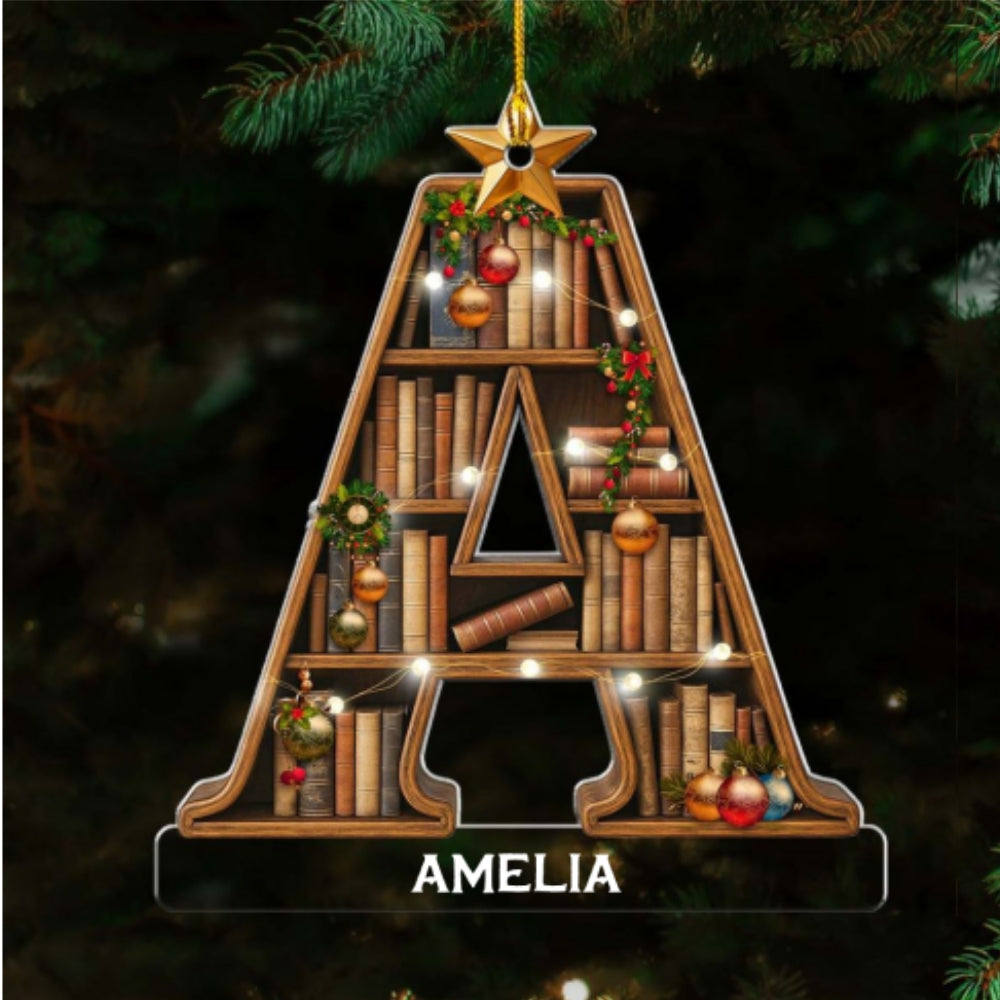 Bookaholic Christmas - Personalized Custom Acrylic Ornament