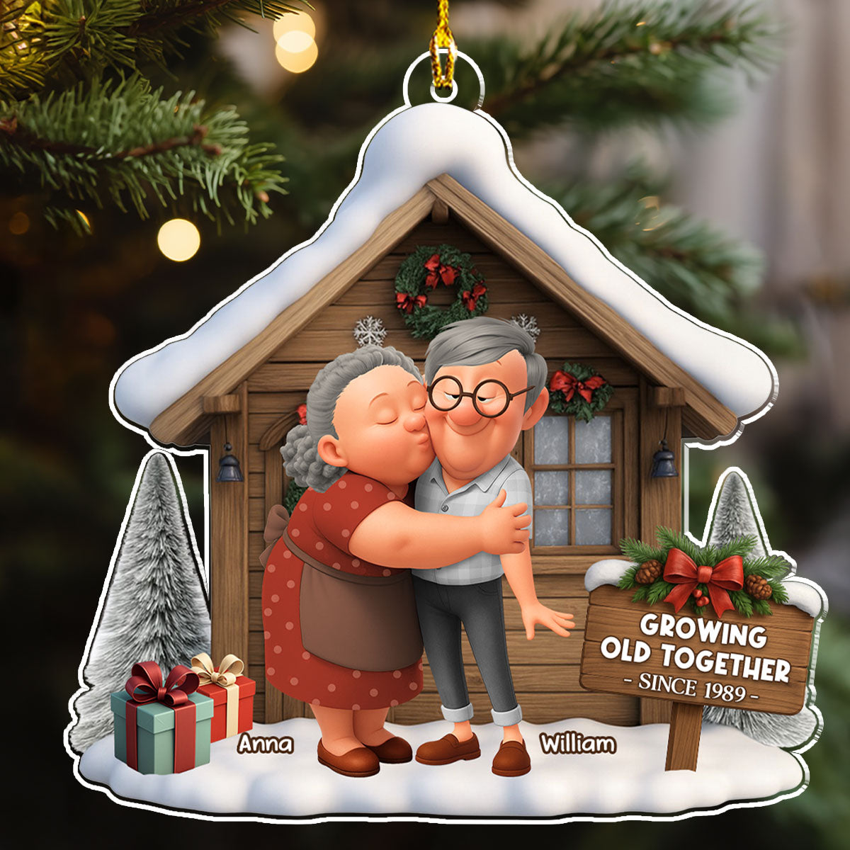Family Couple Christmas - Personalized Custom Acrylic Ornament