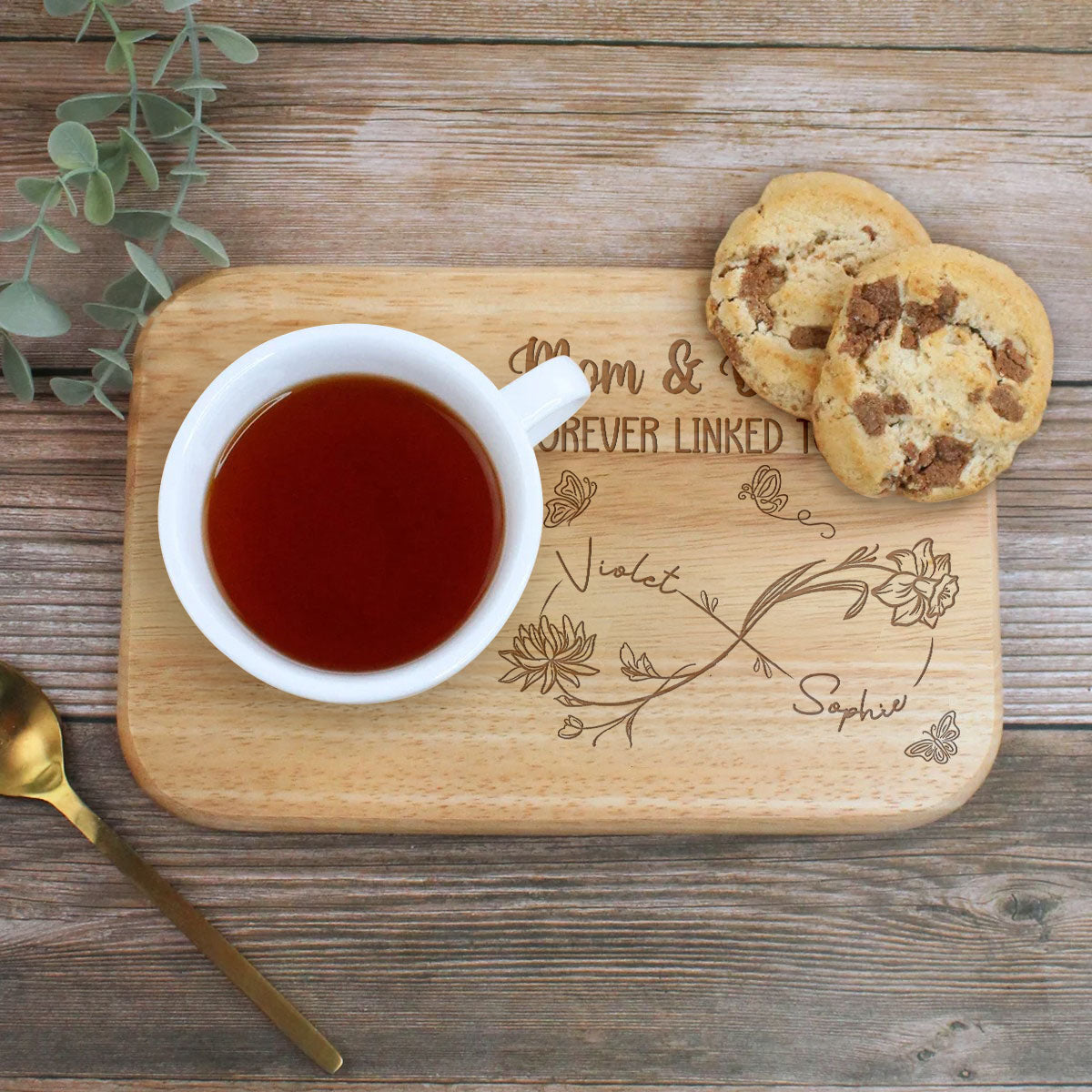 Forever Linked Together - Personalized Custom Wooden Treat Board