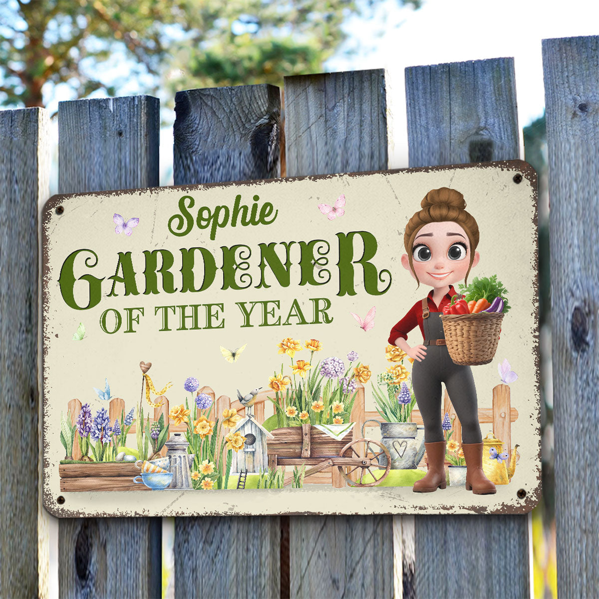 Gardener Of The Year - Personalized Custom Metal Sign