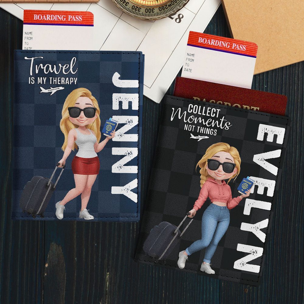 Just A Girl Who Loves Traveling Cartoonize - Personalized Custom Passport Cover