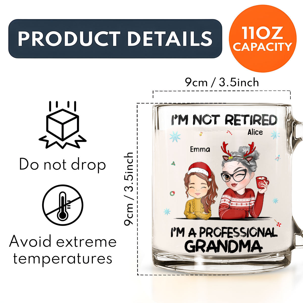 I Am Professional Grandma - Personalized Custom Glass Mug