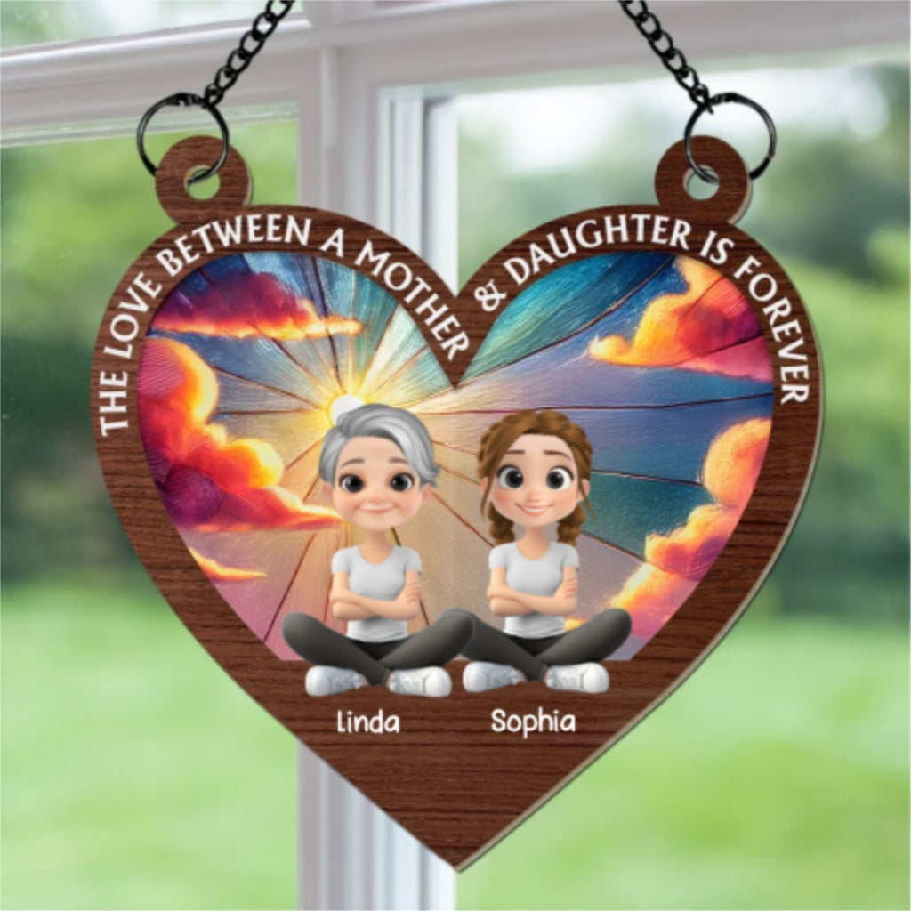 The Love Between Mother And Daughter - Personalized Custom Suncatcher