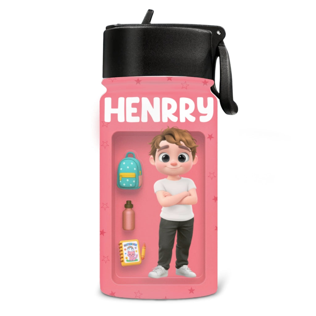 Kid Back To School - Personalized Custom Kids Water Bottle