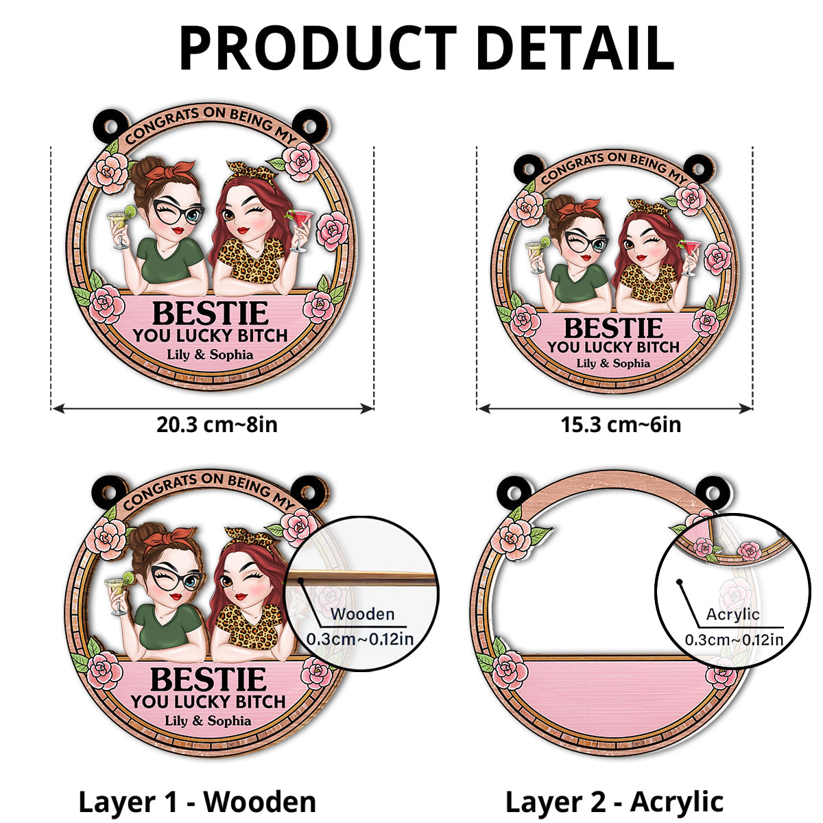 Congrats On Being My Bestie - Personalized Custom Suncatcher