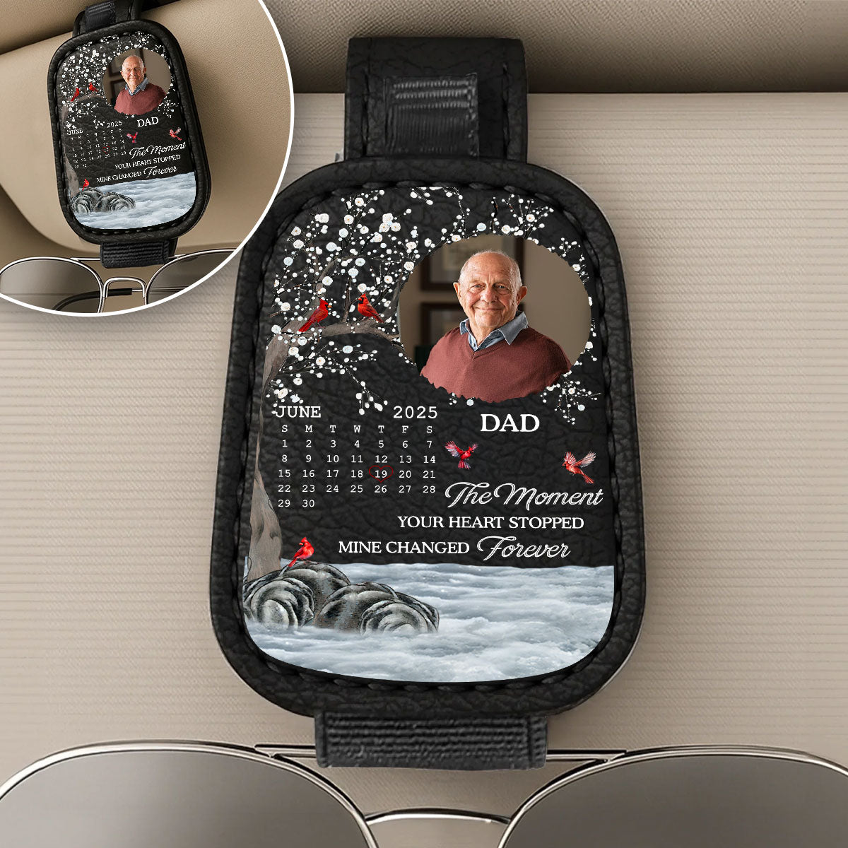 The Moment Your Heart Stopped - Personalized Custom Sunglasses Holder For Car Visor