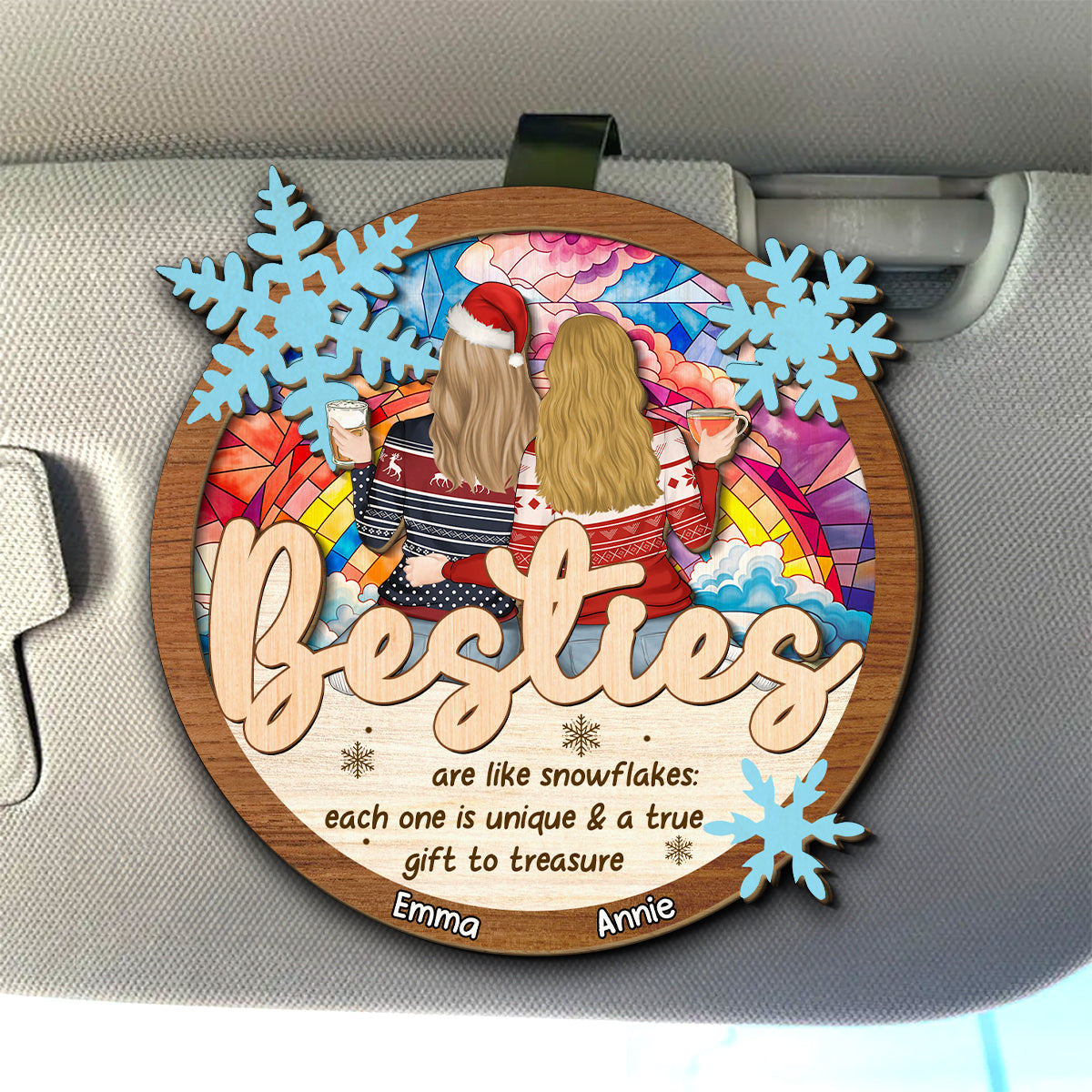 Sisters Are Like Snowflakes - Personalized Custom Car Visor Clip