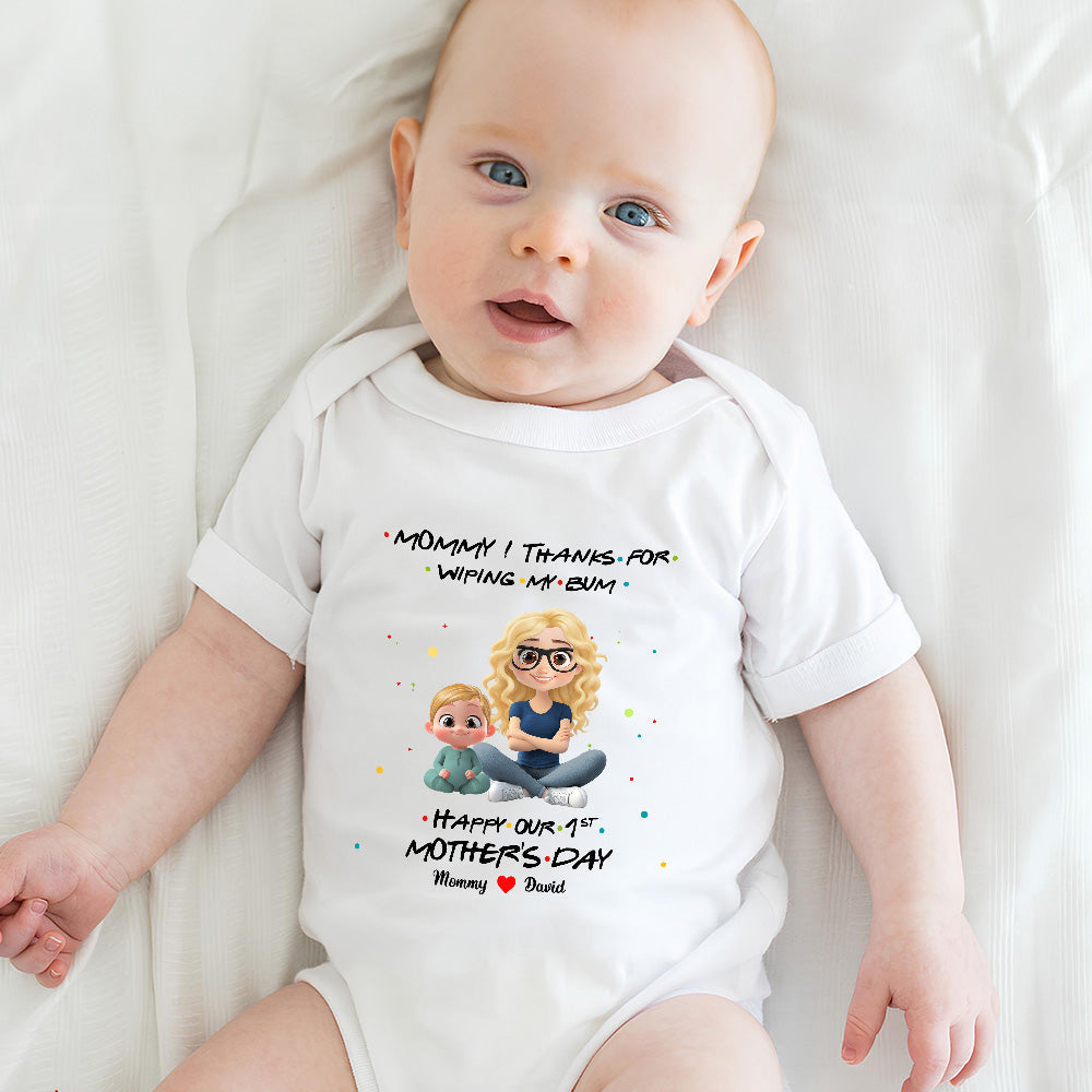 Thank Mommy For Wiping My Bum - Personalized Custom Baby Onesie