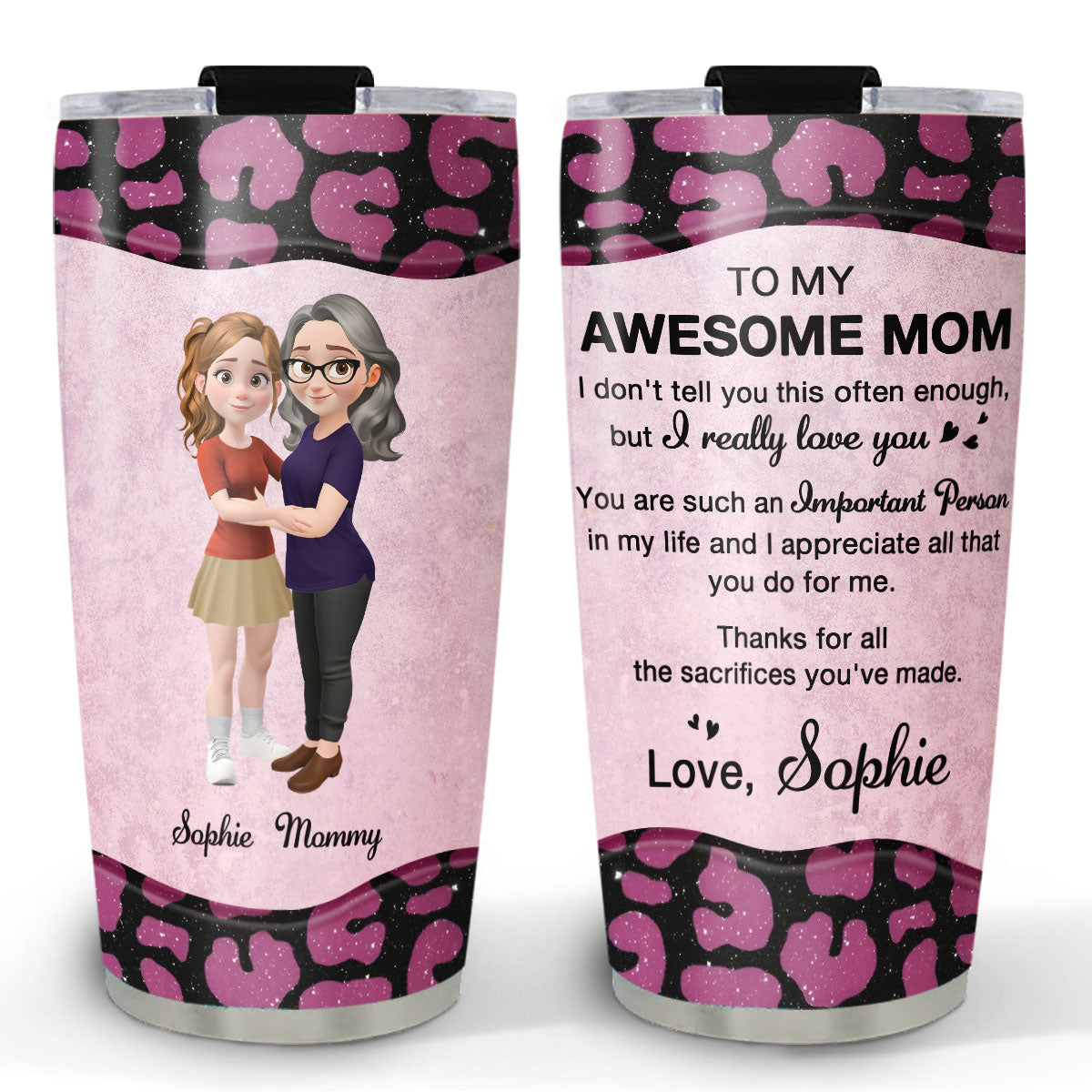 To My Awesome Mom - Personalized Custom Tumbler