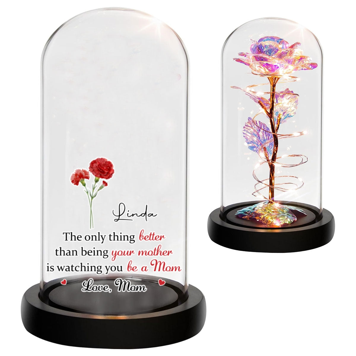 For My Daughter - Personalized Custom Sparkly Rose