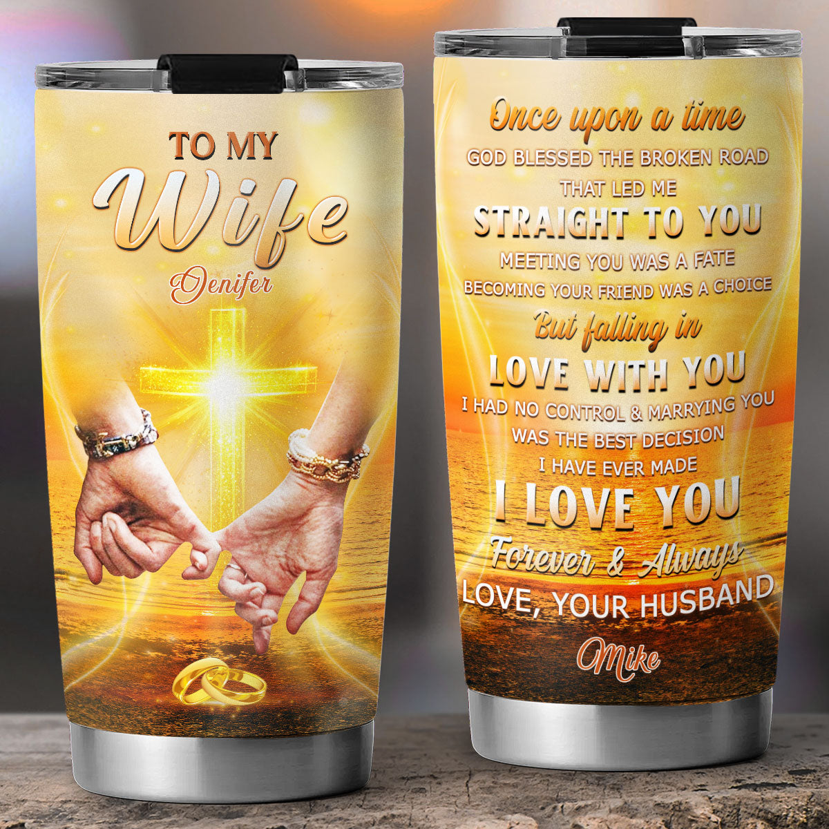 God Blessed You And Me - Personalized Custom Tumbler