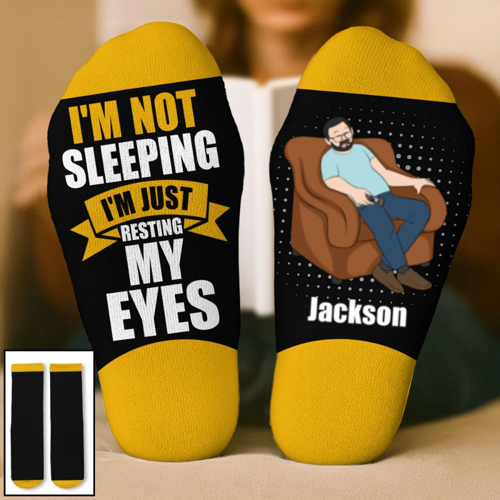 Just Resting My Eyes - Personalized Custom Crew Socks