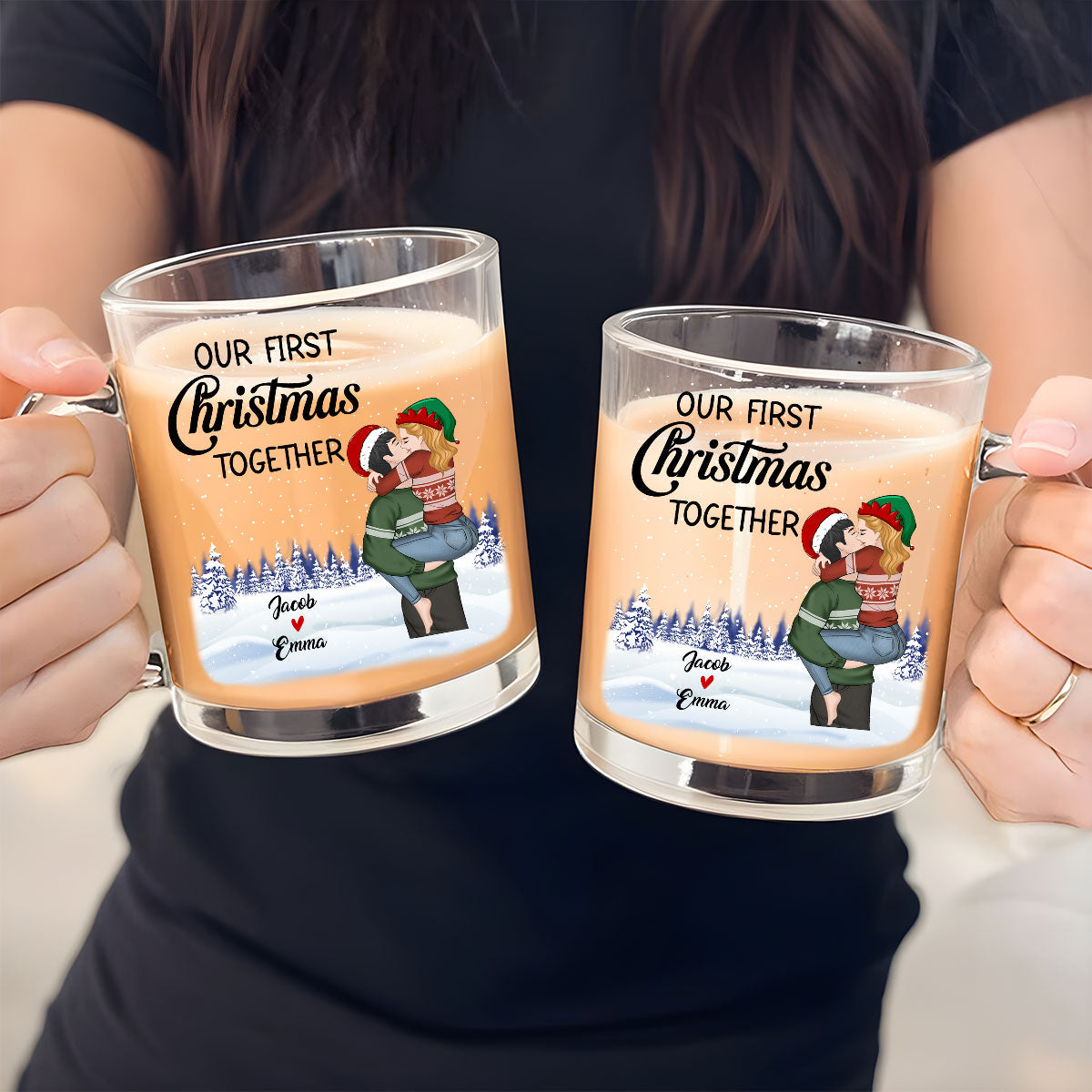 Our First Christmas - Personalized Custom Glass Mug