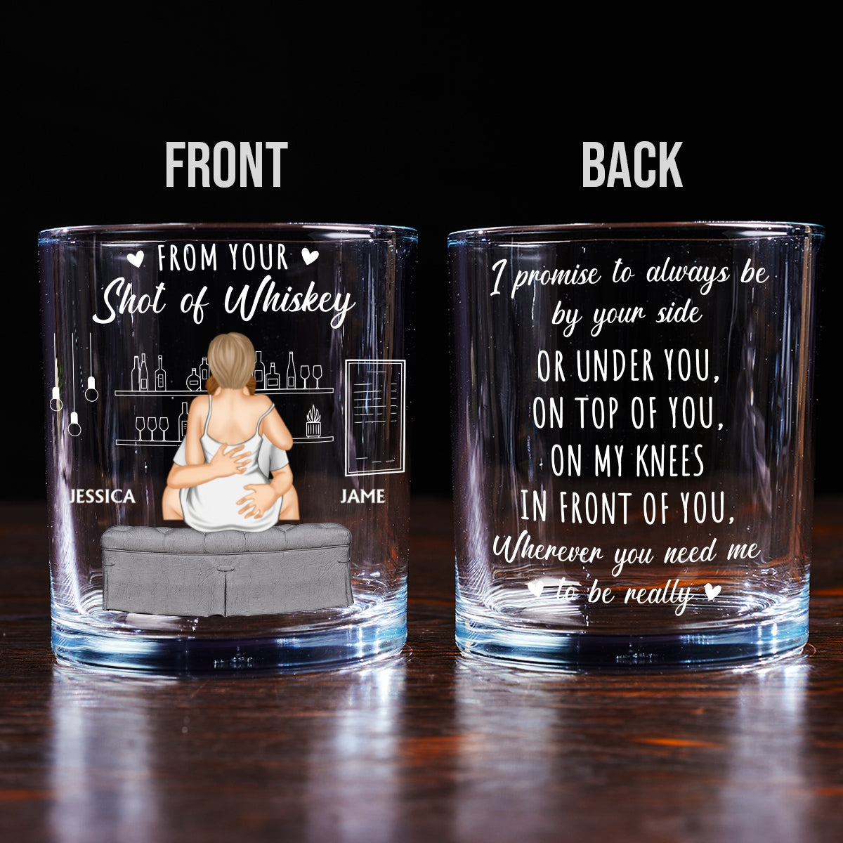 Promise To Always Be By Your Side - Personalized Custom Whiskey Glass