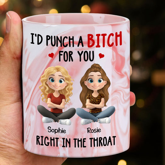 Besties Forever Together - Personalized Custom Pink Marble Mug