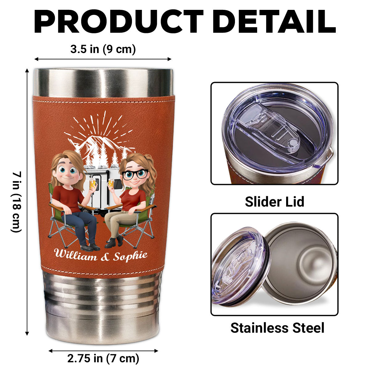 For Life -  Personalized Custom Leather Tumbler
