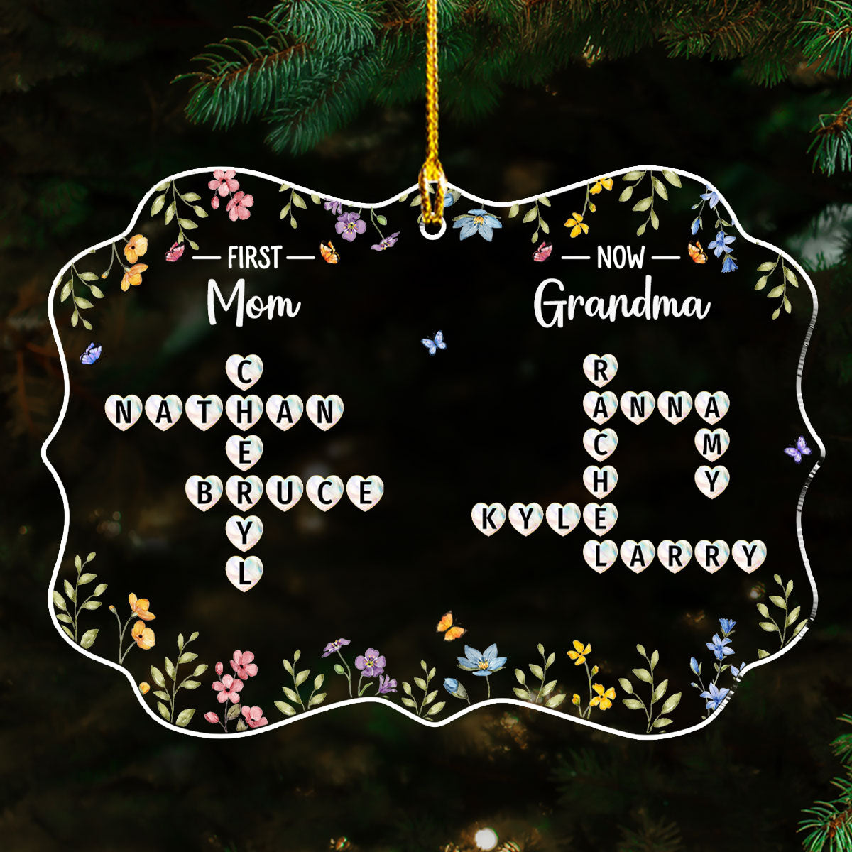 From Mom To Grandma Crossword - Personalized Custom Acrylic Ornament